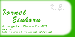 kornel einhorn business card